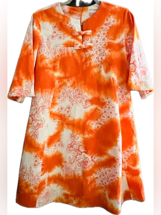 Liberty House of Hawaii Dresses & Skirts - Vintage Liberty House of Hawaii Orange and White Floral Tie-Dye Muumuu Midi